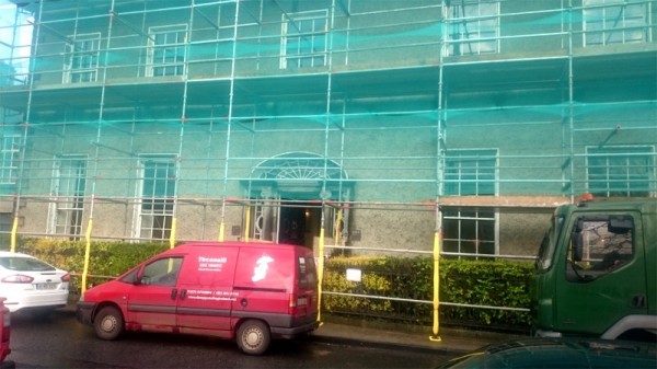 Old bank of Ireland, Westport, Co Mayo. Timber treatment by Tirconaill Damp Proofing, Ireland
