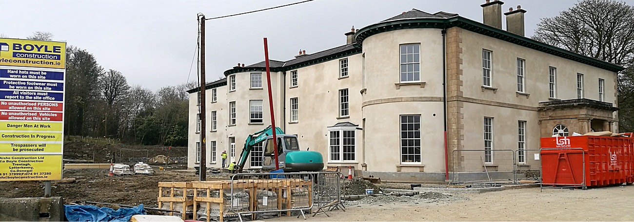 Rockhill Barracks, Letterkenny, Co Donegal. Injection damp proofing, dry rot treatment by Tirconaill damp proofing, Ireland. Boyle contractors letterkenny, co Donegal. Vincent Hannon & Associates Architects, Sligo